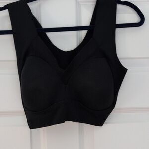 Black Wireless Padded Comfort Bra with Wide Straps